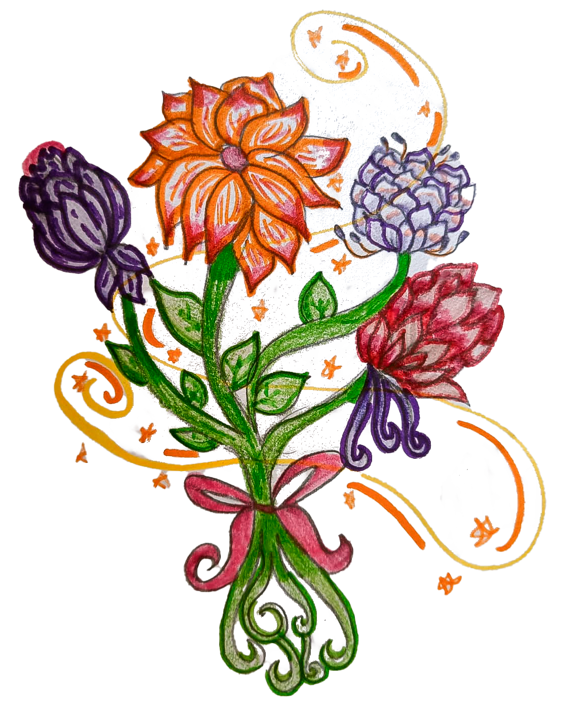 Ramo floral ilustrado
